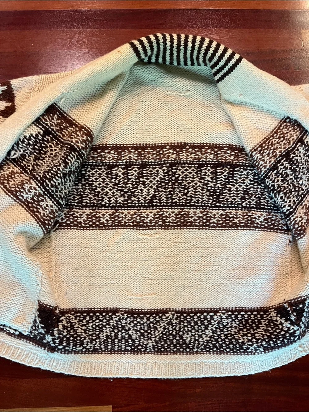 Vintage Hand Knit Wool Starsky/Cowichan-style Heavyweight Cardigan (no tags)